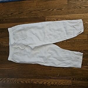 Talbots white linen pants
